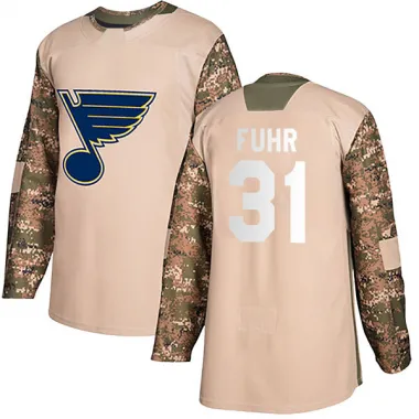 Camo Men's Grant Fuhr Authentic St. Louis Blues Veterans Day Practice Jersey