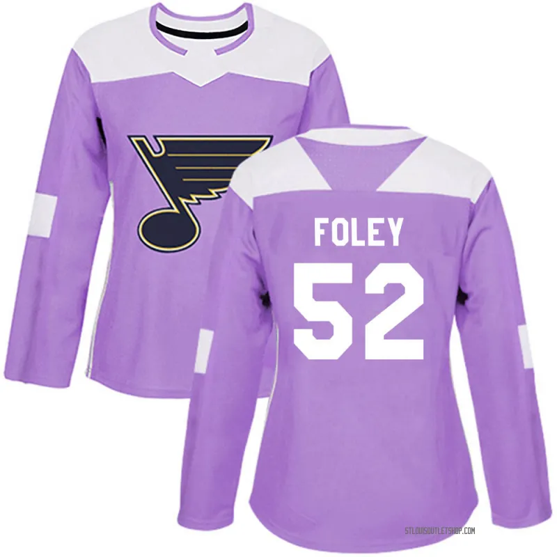 Purple Women's Erik Foley Authentic St. Louis Blues Hockey Fights Cancer Jersey
